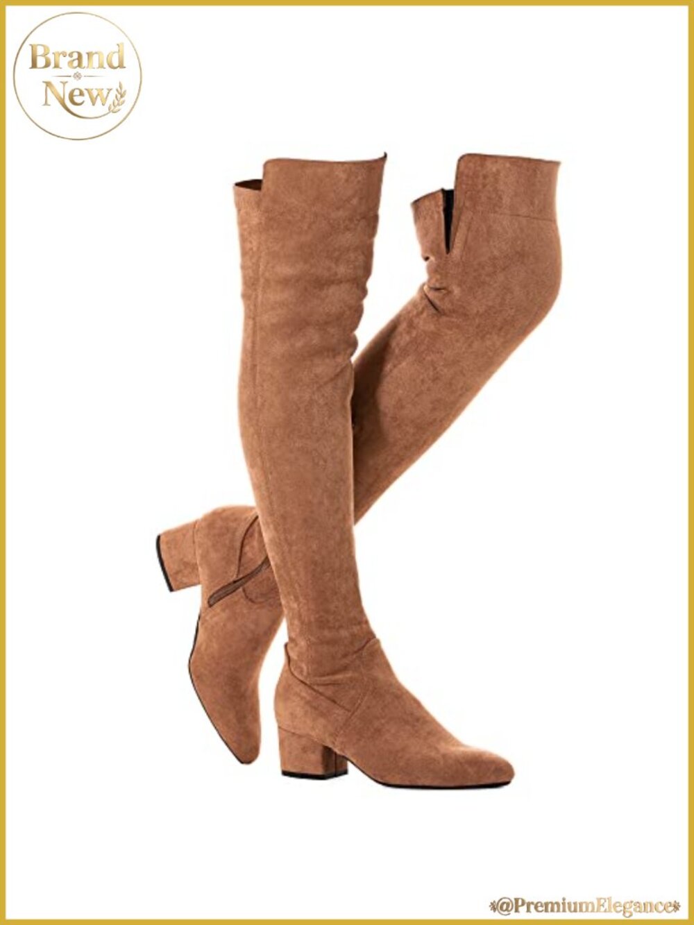 Women Over The Knee Boots Suede Thigh High Low Block Heel Stretch OTK Comfort